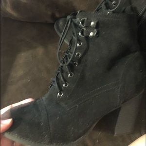 Black lace up boots